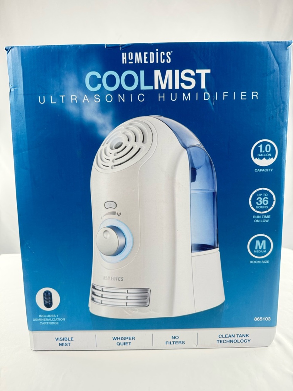 HoMedics Cool Mist Ultrasonic Humidifier - Tested & Working in Box